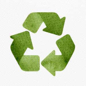 Green recycling icon design element Green recycling icon design element